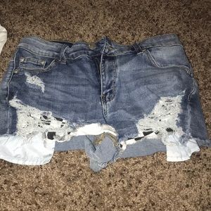 Blue jean shorts